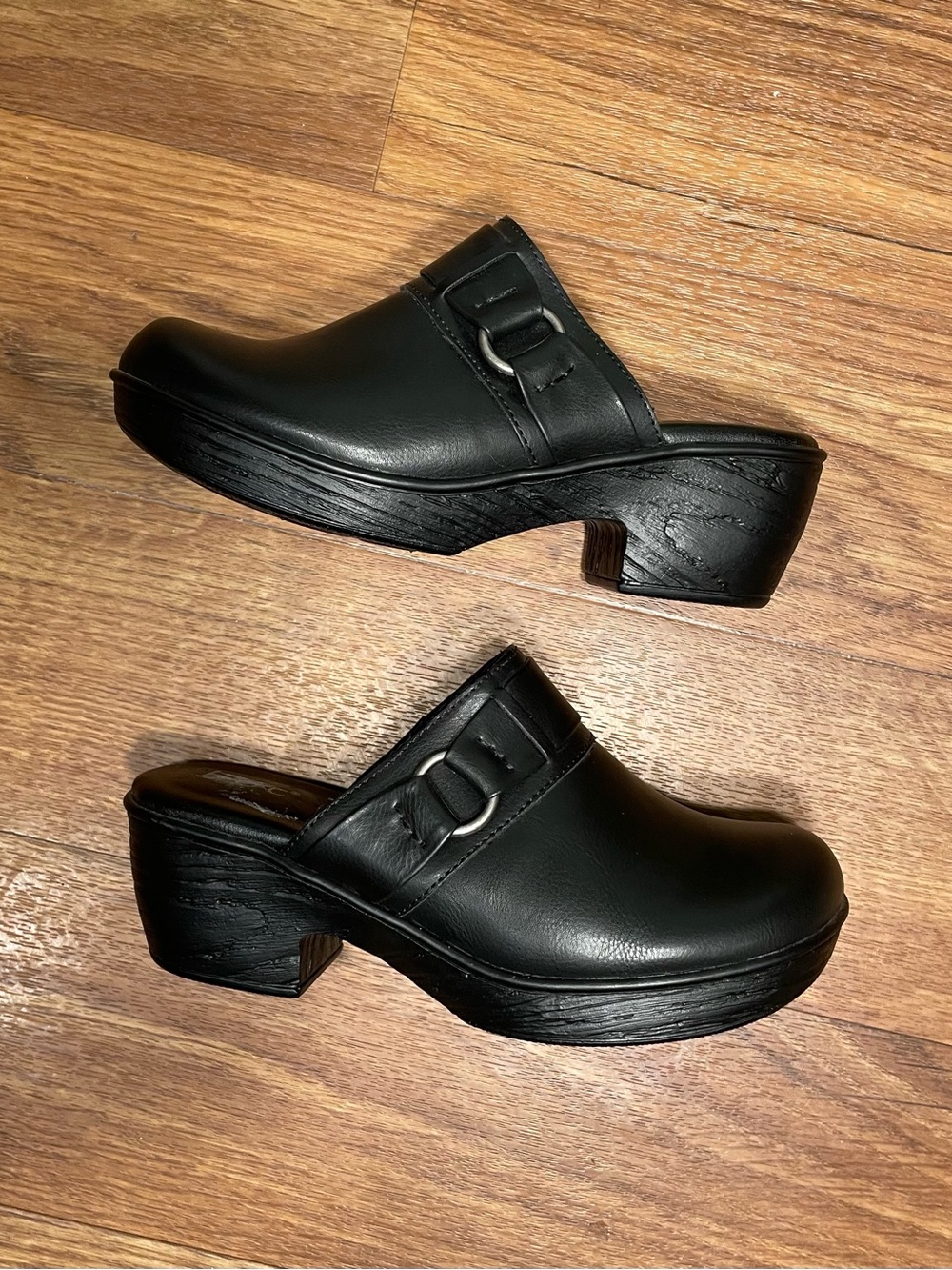 BOC Born Black Mule Clogs Womens 7 M Y2K Platform Shoes Chunky Slip On Buckle
